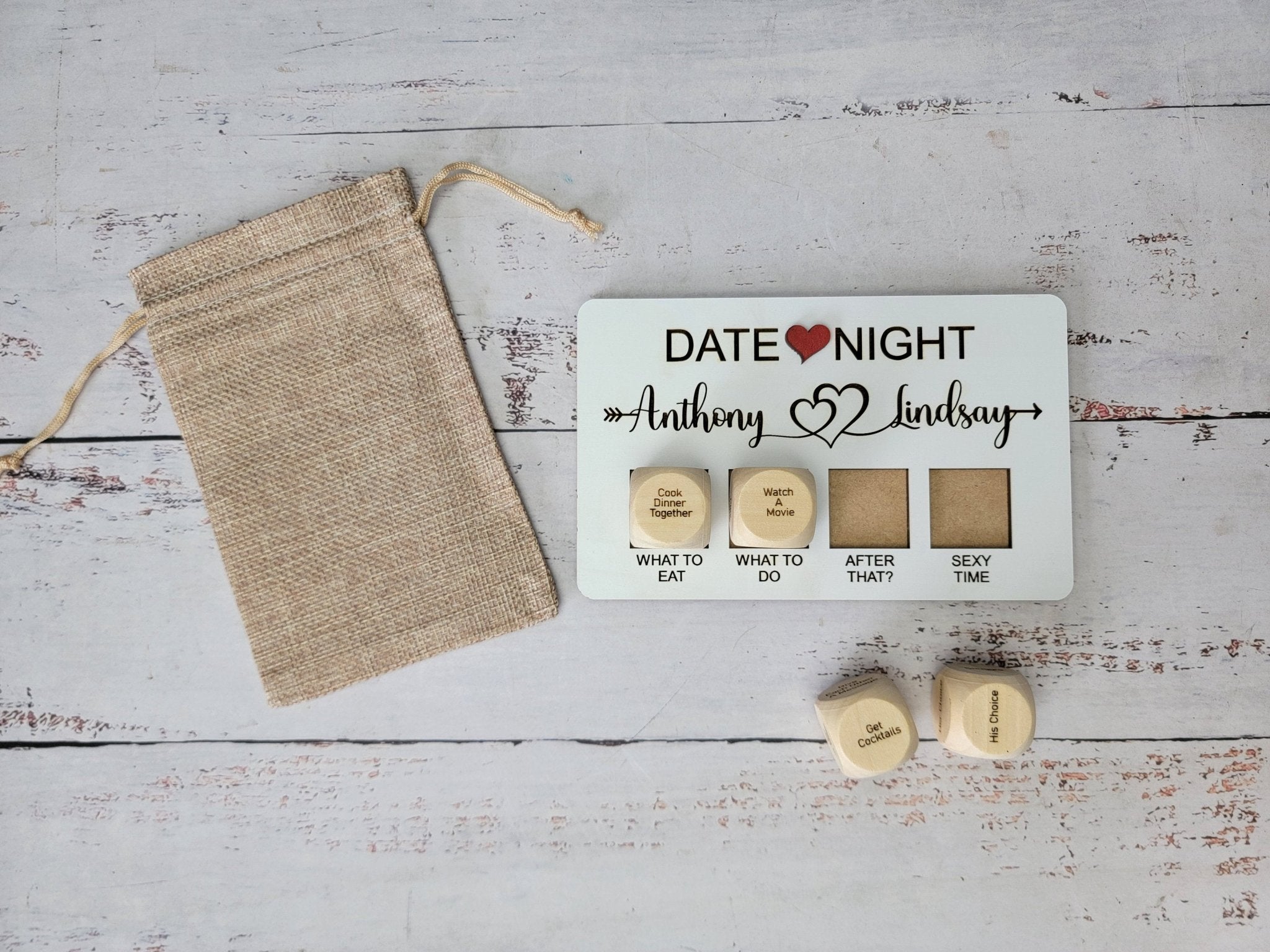 Valentines Gift, Couples date decision dice-Personalized Valentines Gift- Date night