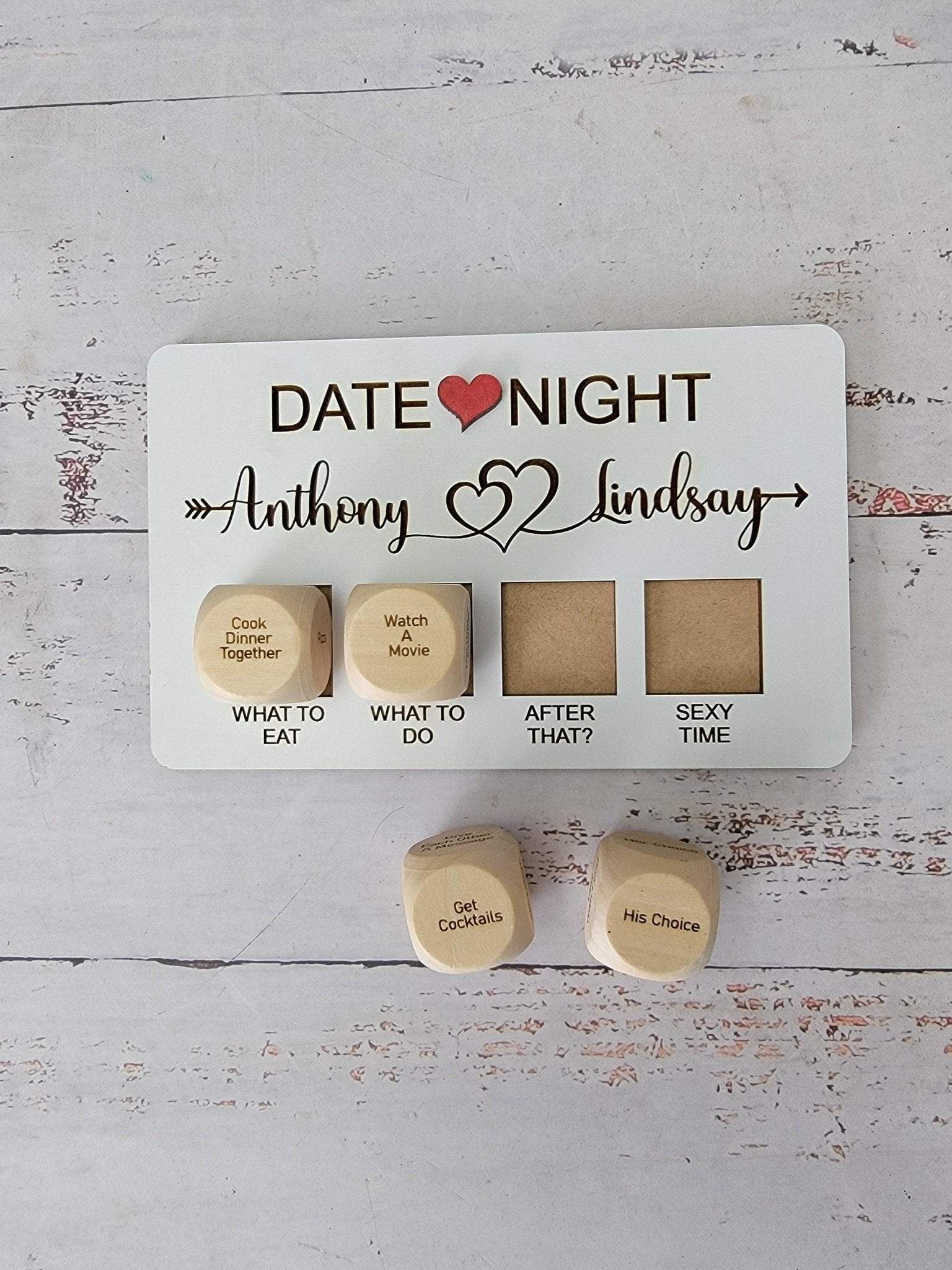 Valentines Gift, Couples date decision dice-Personalized Valentines Gift- Date night
